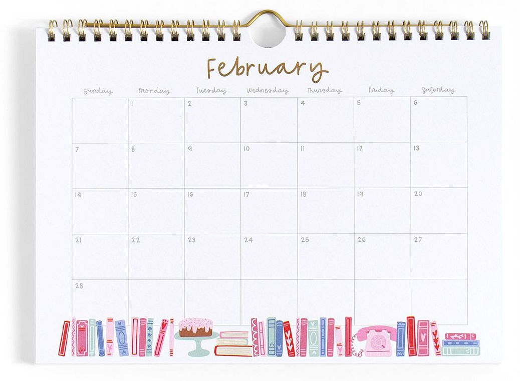 2027 Book Lover's Spiral Wall Calendar
