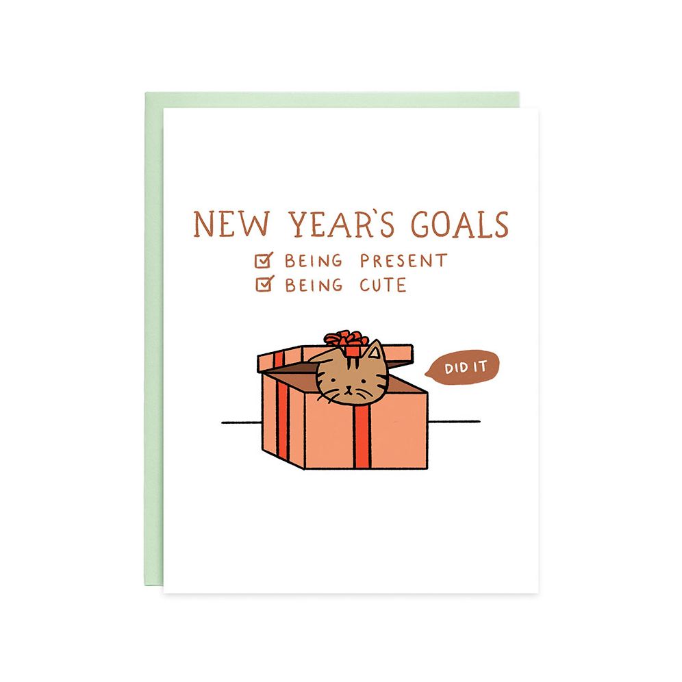 New Year's Goals Present Holiday Card