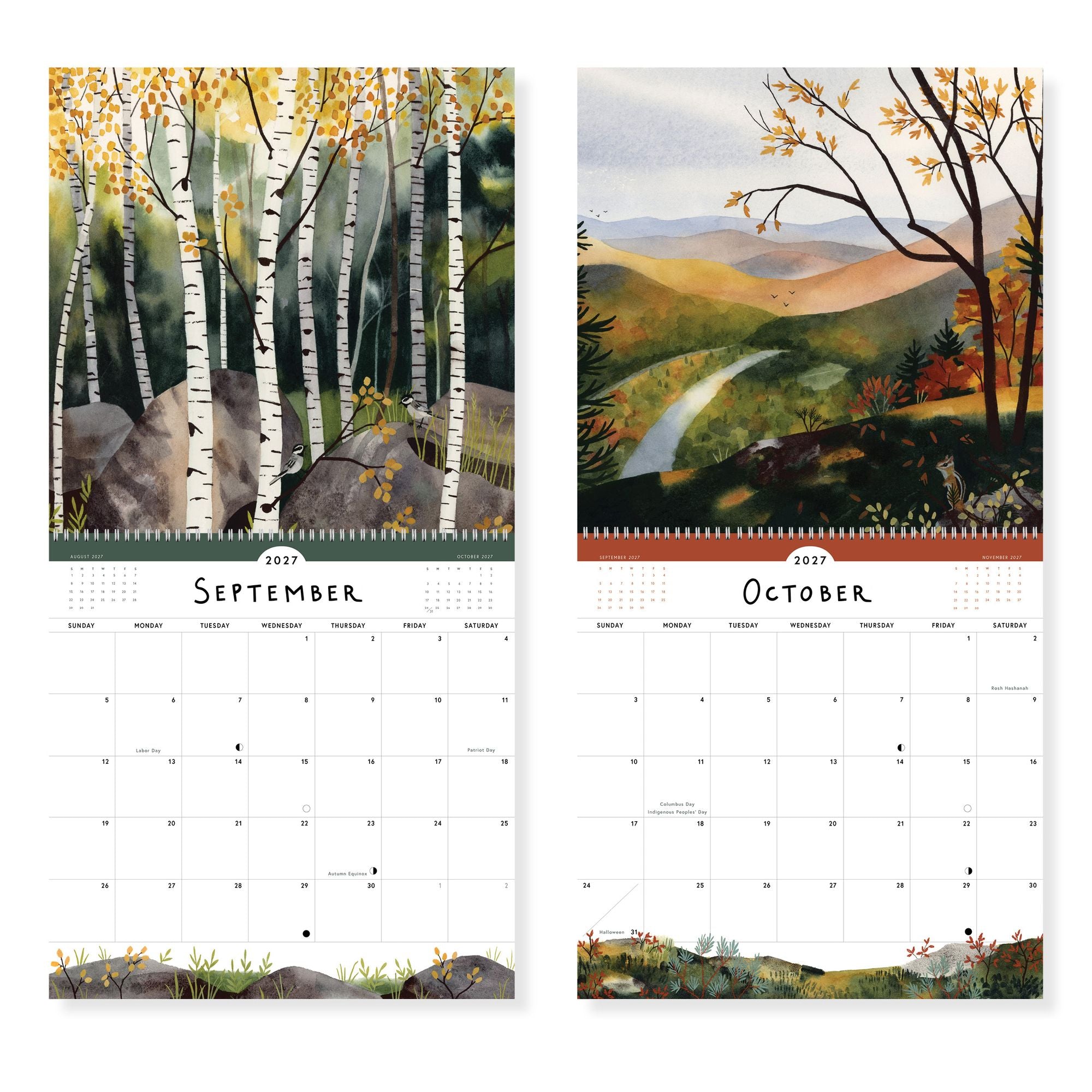 2027 Ode to Joy Watercolor Landscape Wall Calendar
