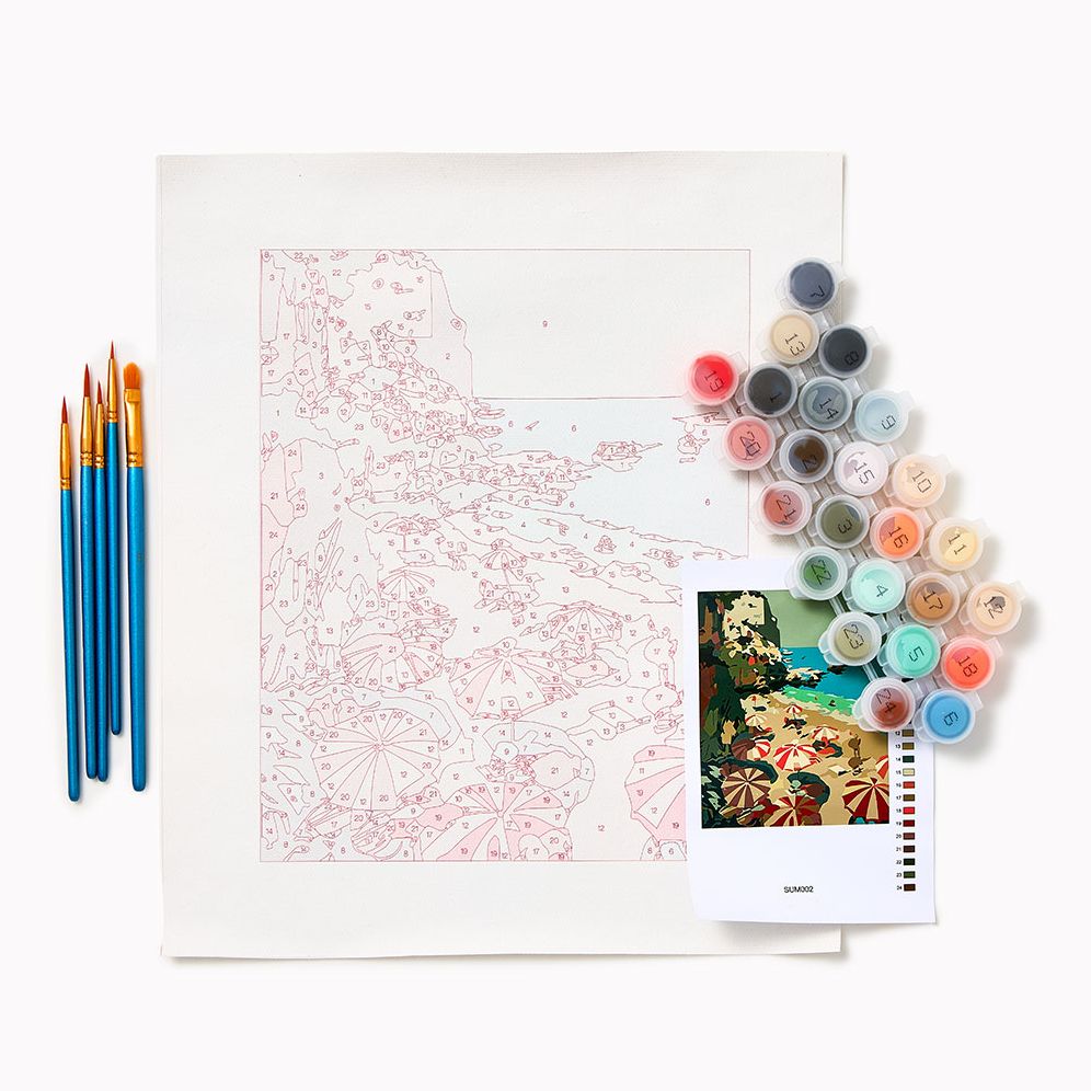 Striped Summer 8x10 Paint by Numbers Unframed Mini