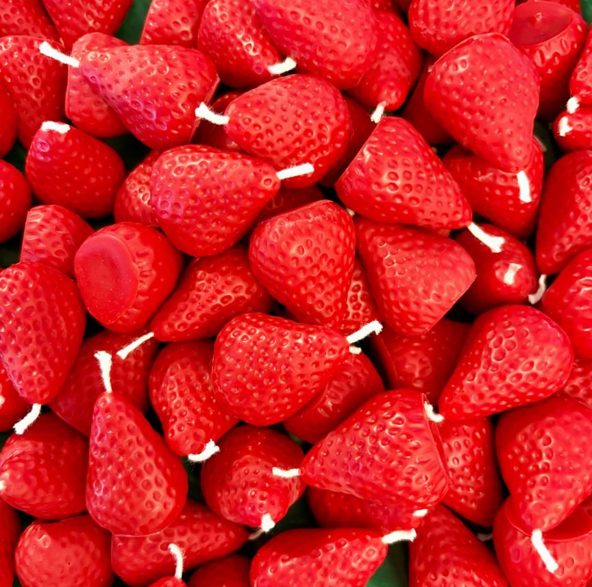 Strawberry Candles Set of 5
