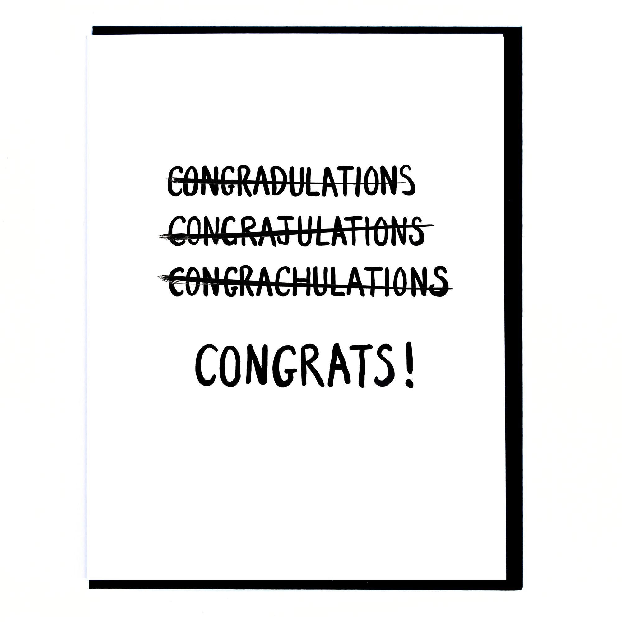 Can't Spell Congrats Card