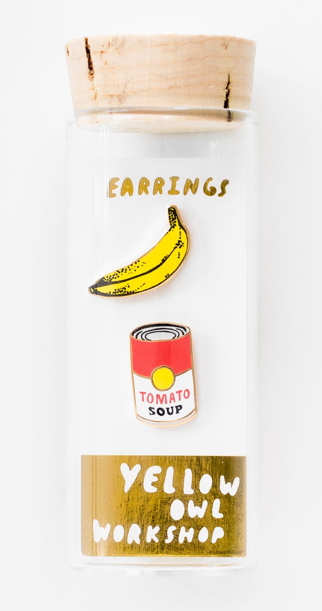 Pop Art Banana/Soup Stud Earrings