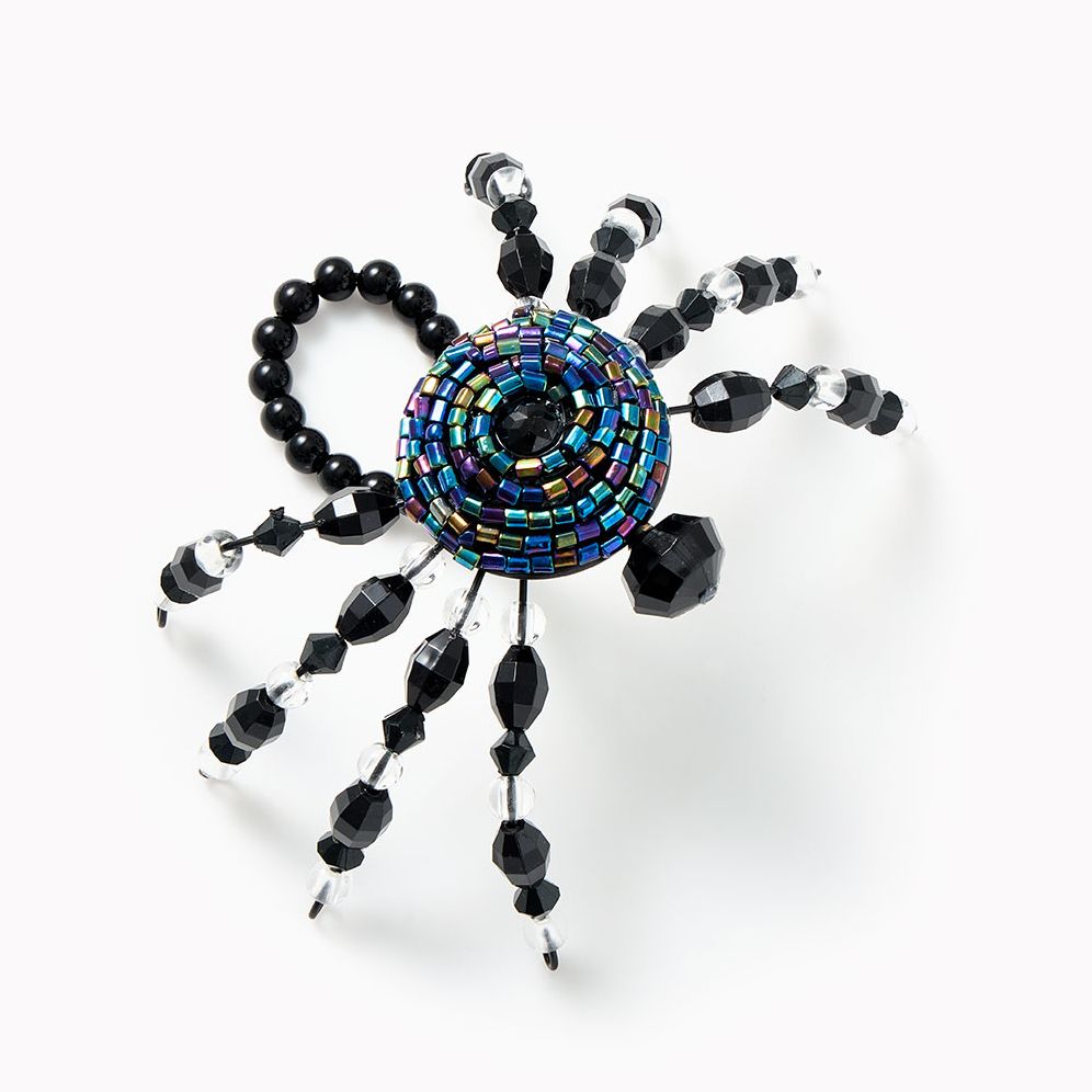 Black and Clear Beaded Spider Bracelet