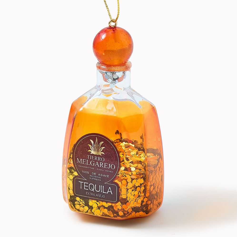 Tequila Bottle Glass Ornament