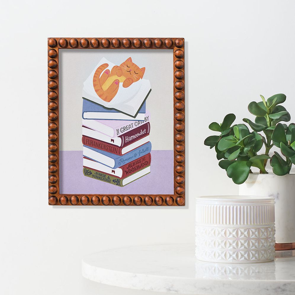 Cat Book 8x10 Art Print