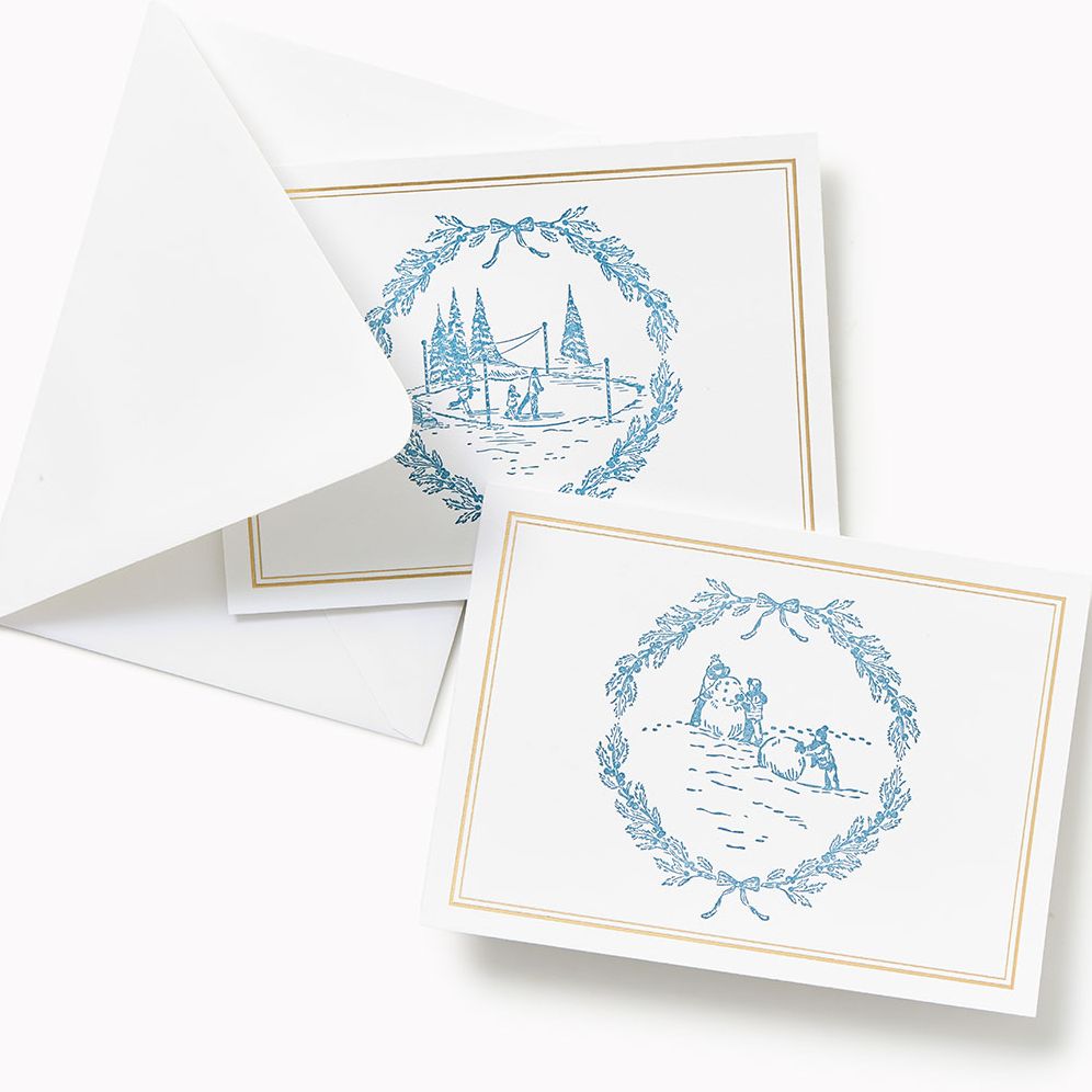 Winter Toile Letterpress Set of 10