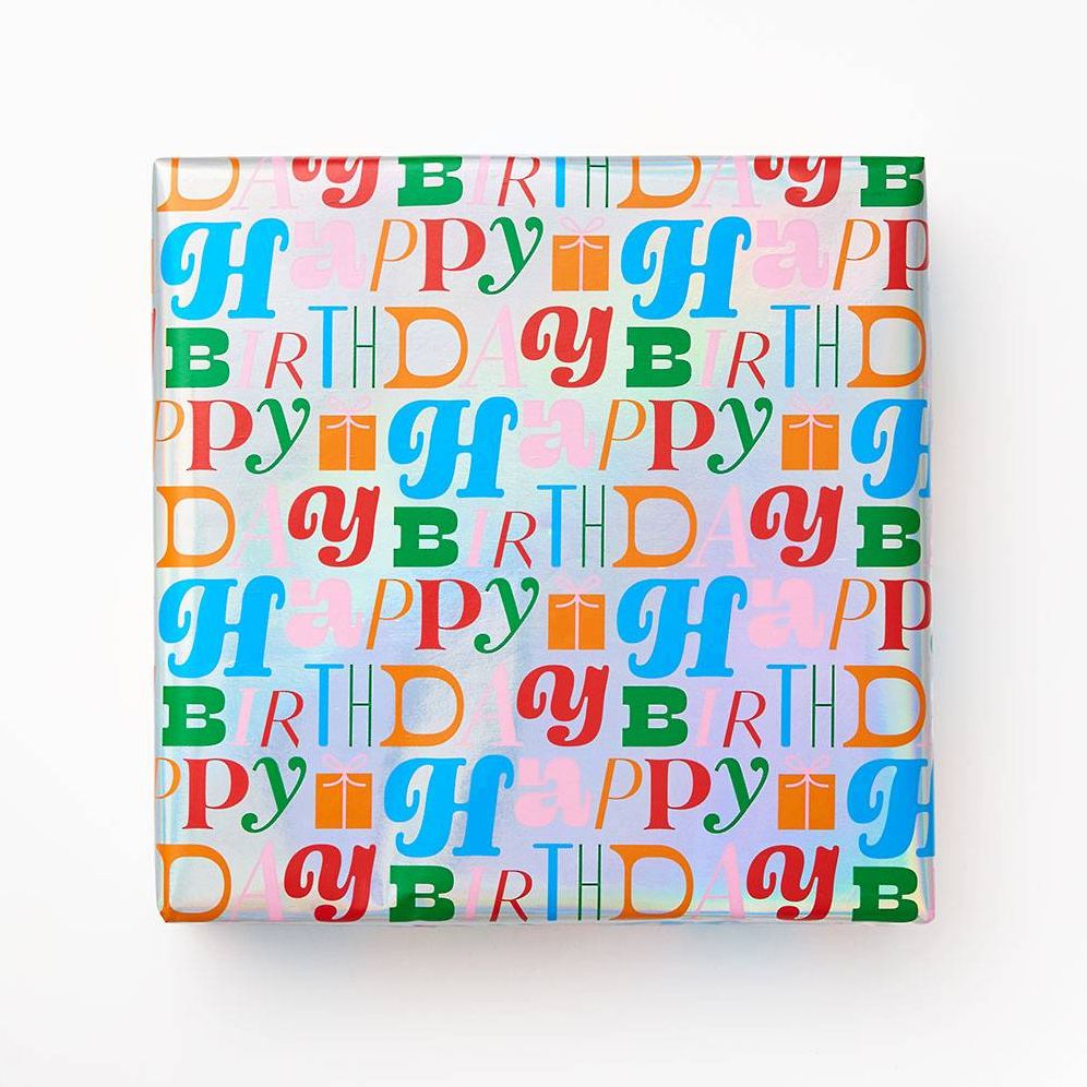 Holographic Happy Birthday Wrapping Paper