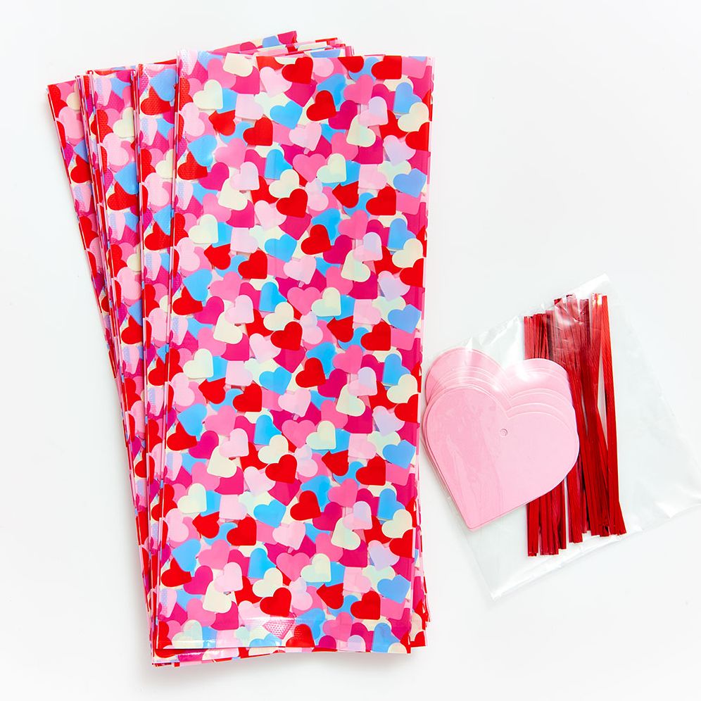 Heart Confetti Cello Bags Set of 15