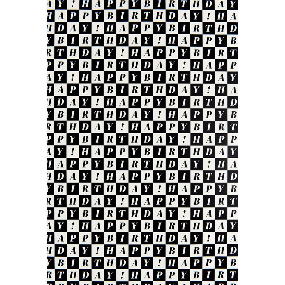 Checker Birthday Continuous Roll Wrap