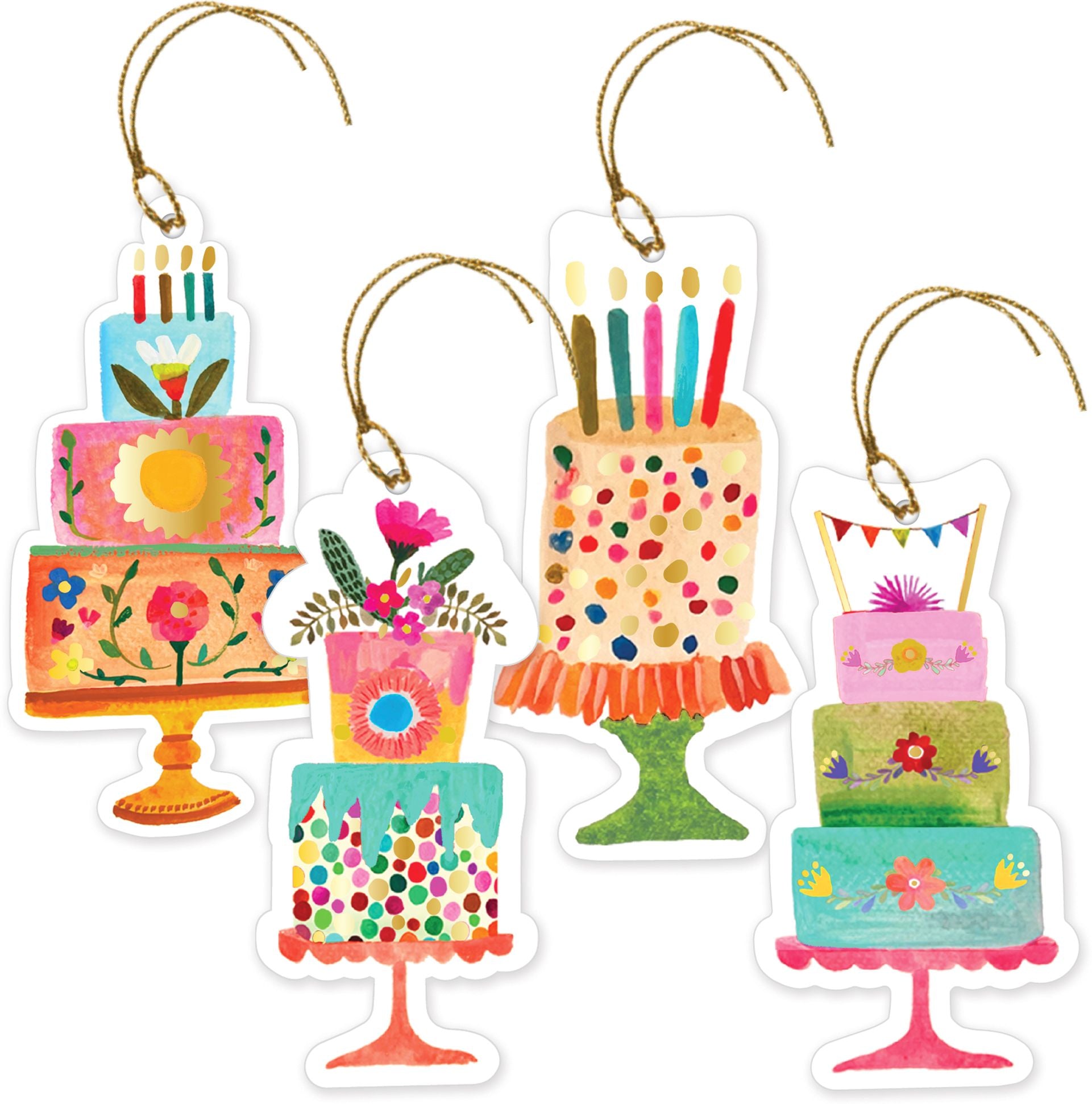 Party Cakes Gift Tags 10 Pc