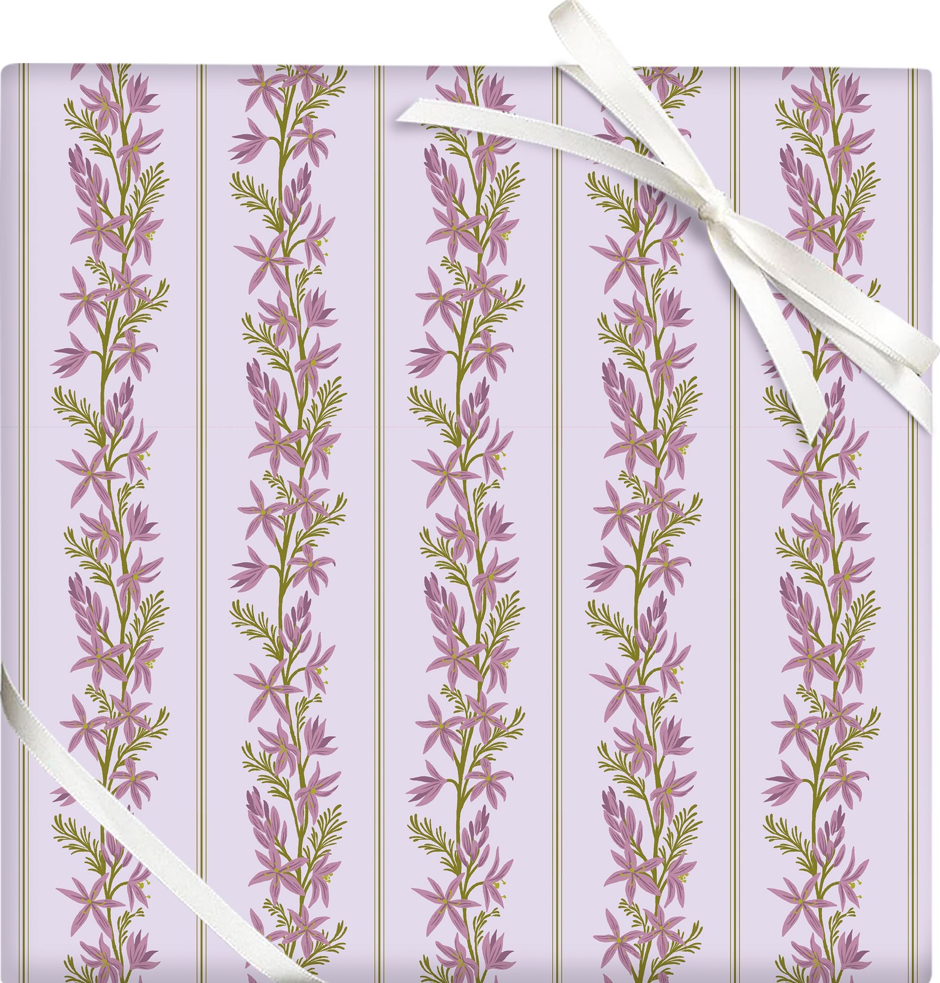 lavender flower wrapping paper Lavender Stripe Roll Wrap