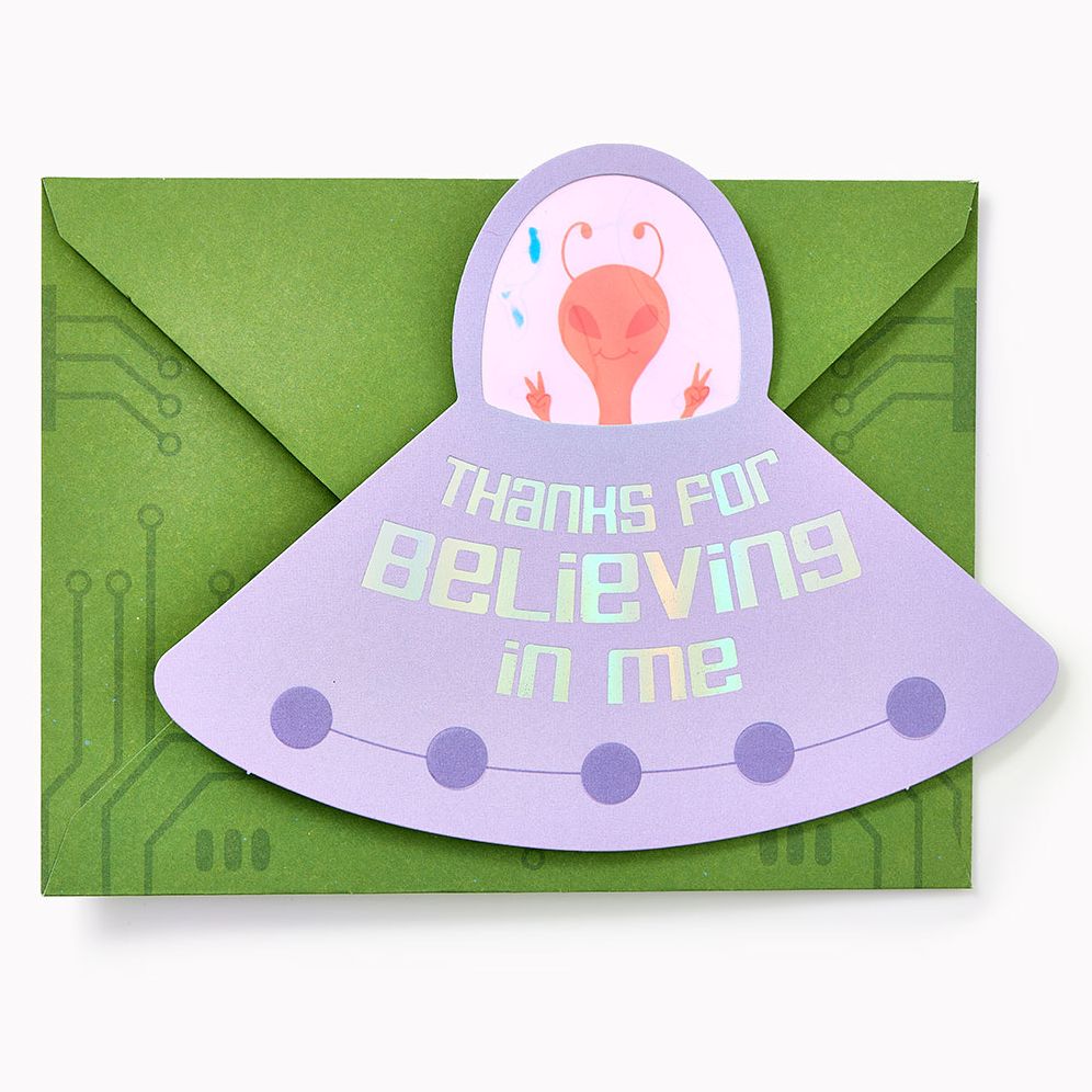Believing In Me Alien Embellished Thank You Card