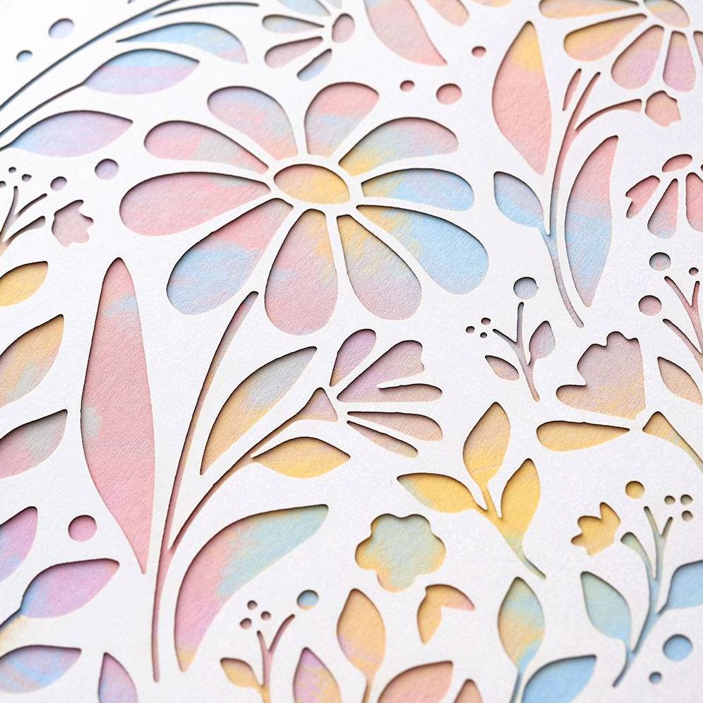 Laser Cut Gradient Egg Easter Card