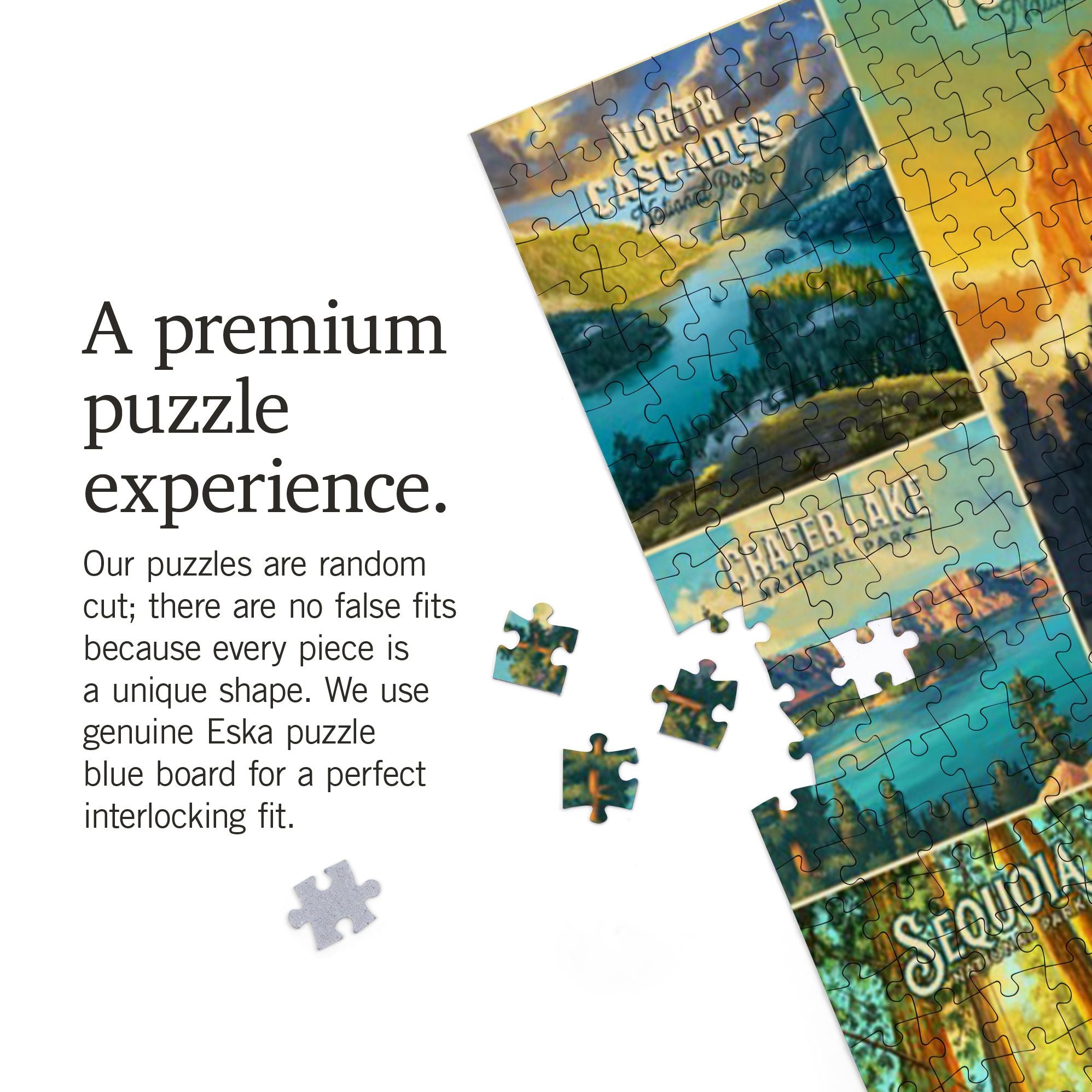 National Parks Oil Painting Collage 1000 Piece Puzzle