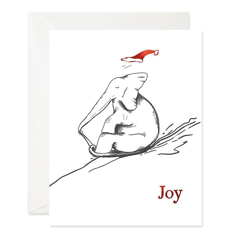 Sledding Elephant Holiday Card Set