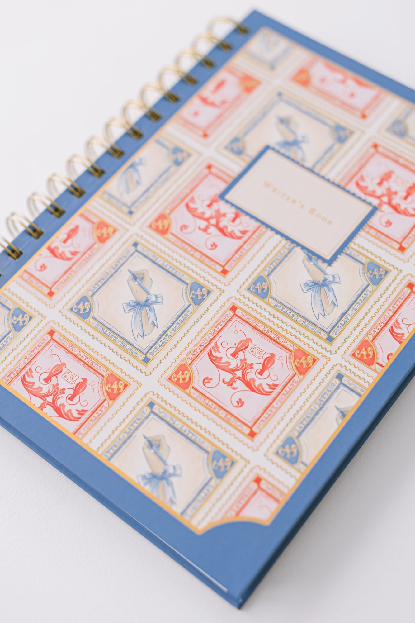 Stamp Pattern Writer's Spiral Notebook