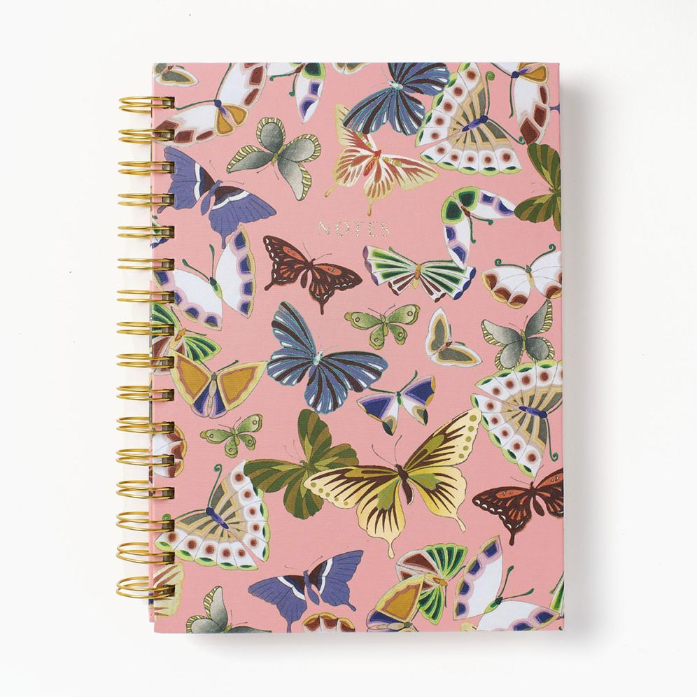 Butterfly Pink Notes Spiral Notebook