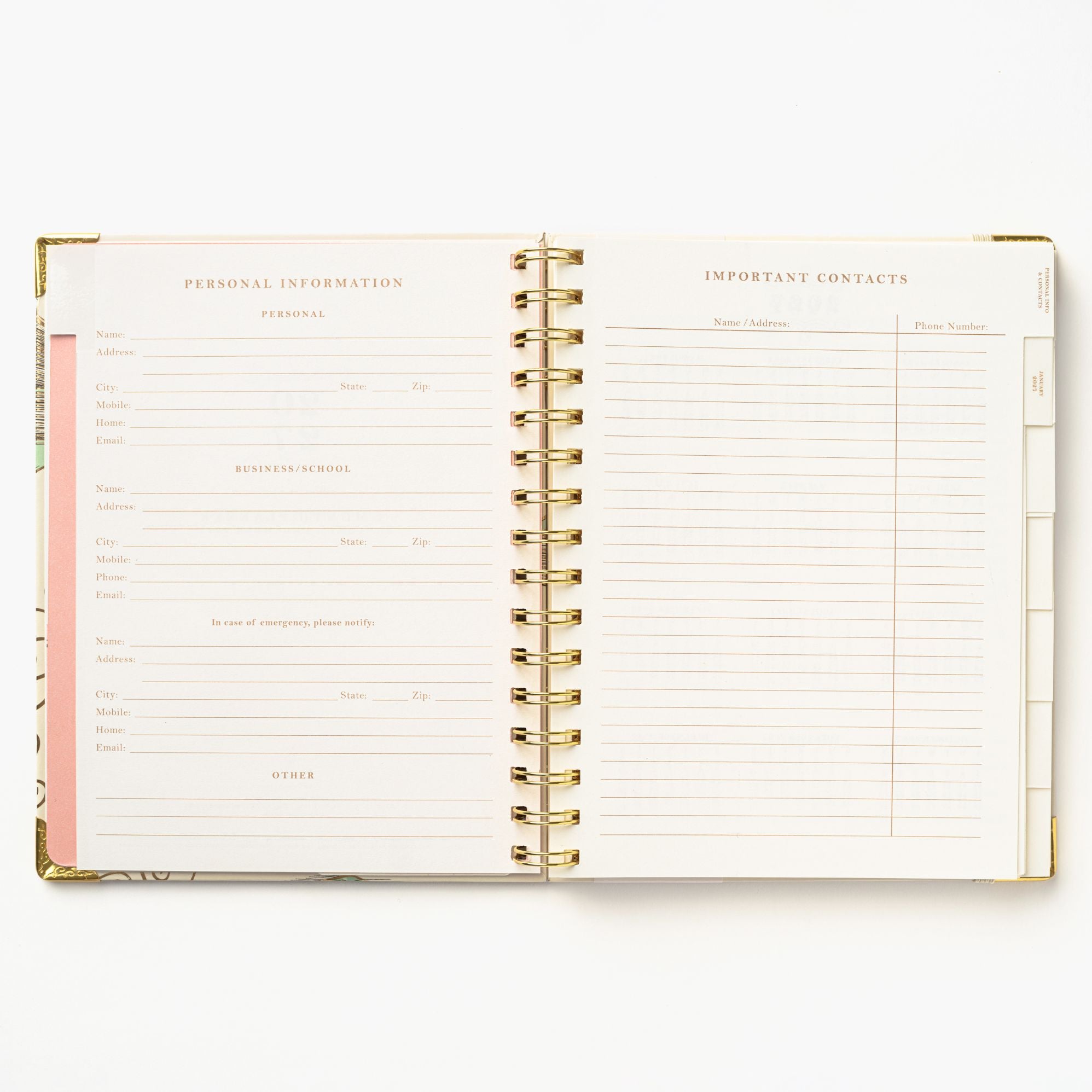 2027 Bookstack Tea Cup 12-Month Weekly Medium Spiral Planner