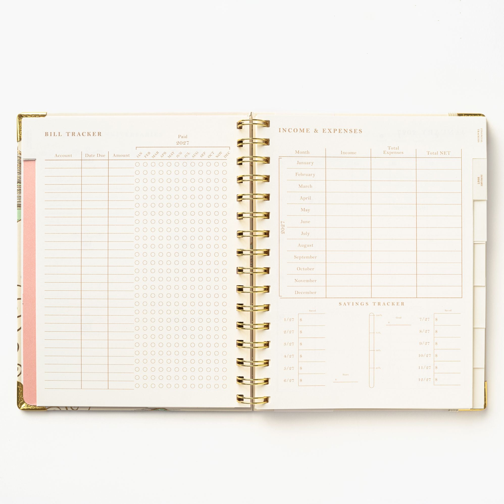 2027 Bookstack Tea Cup 12-Month Weekly Medium Spiral Planner