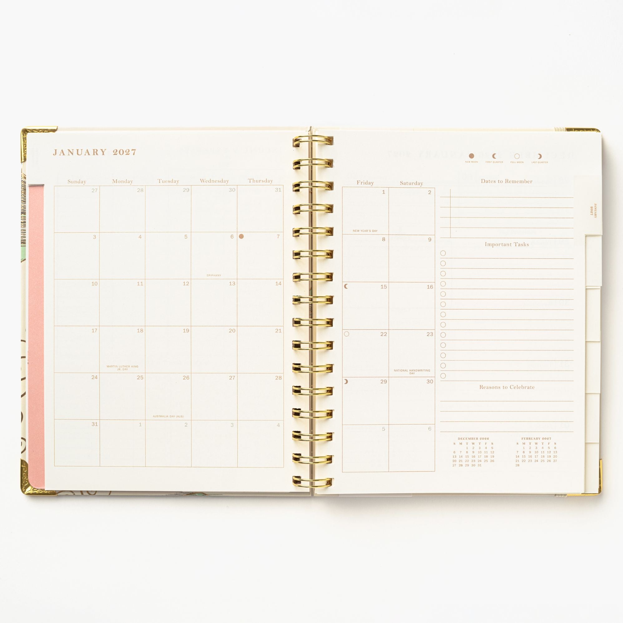 2027 Bookstack Tea Cup 12-Month Weekly Medium Spiral Planner