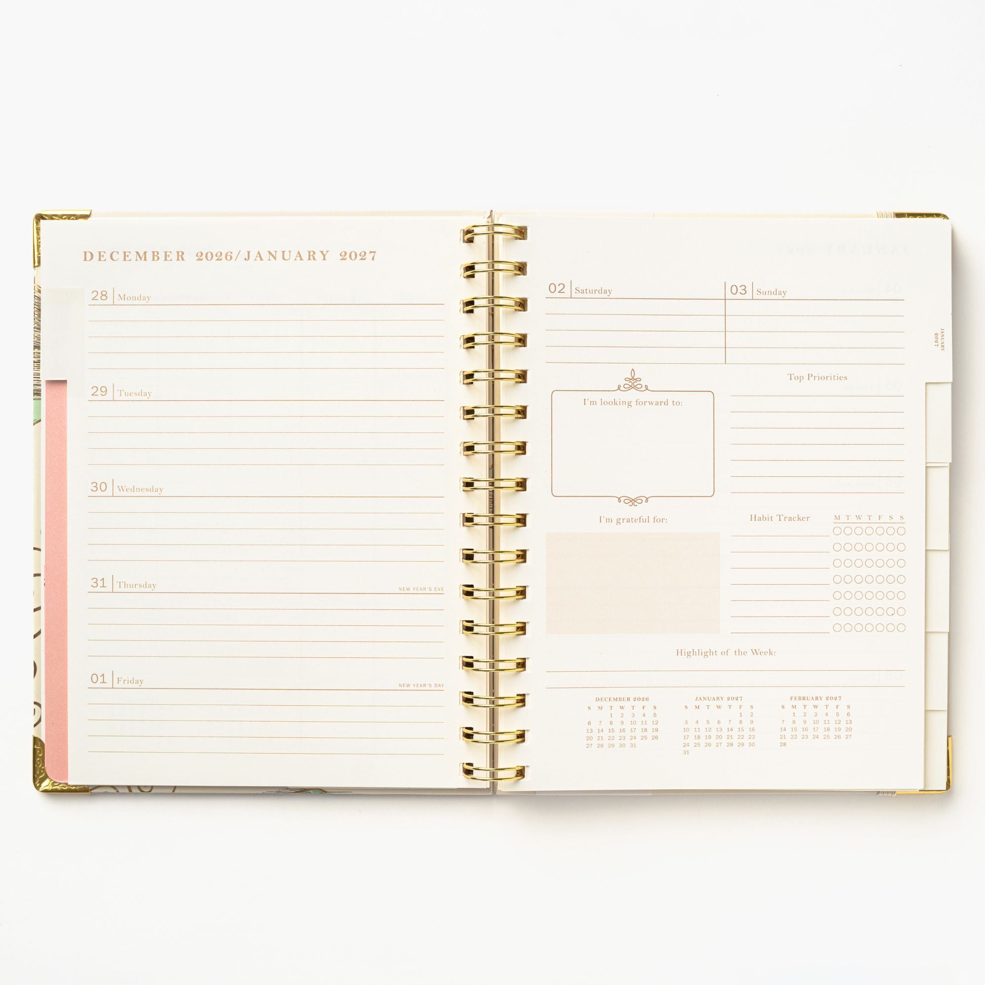 2027 Bookstack Tea Cup 12-Month Weekly Medium Spiral Planner