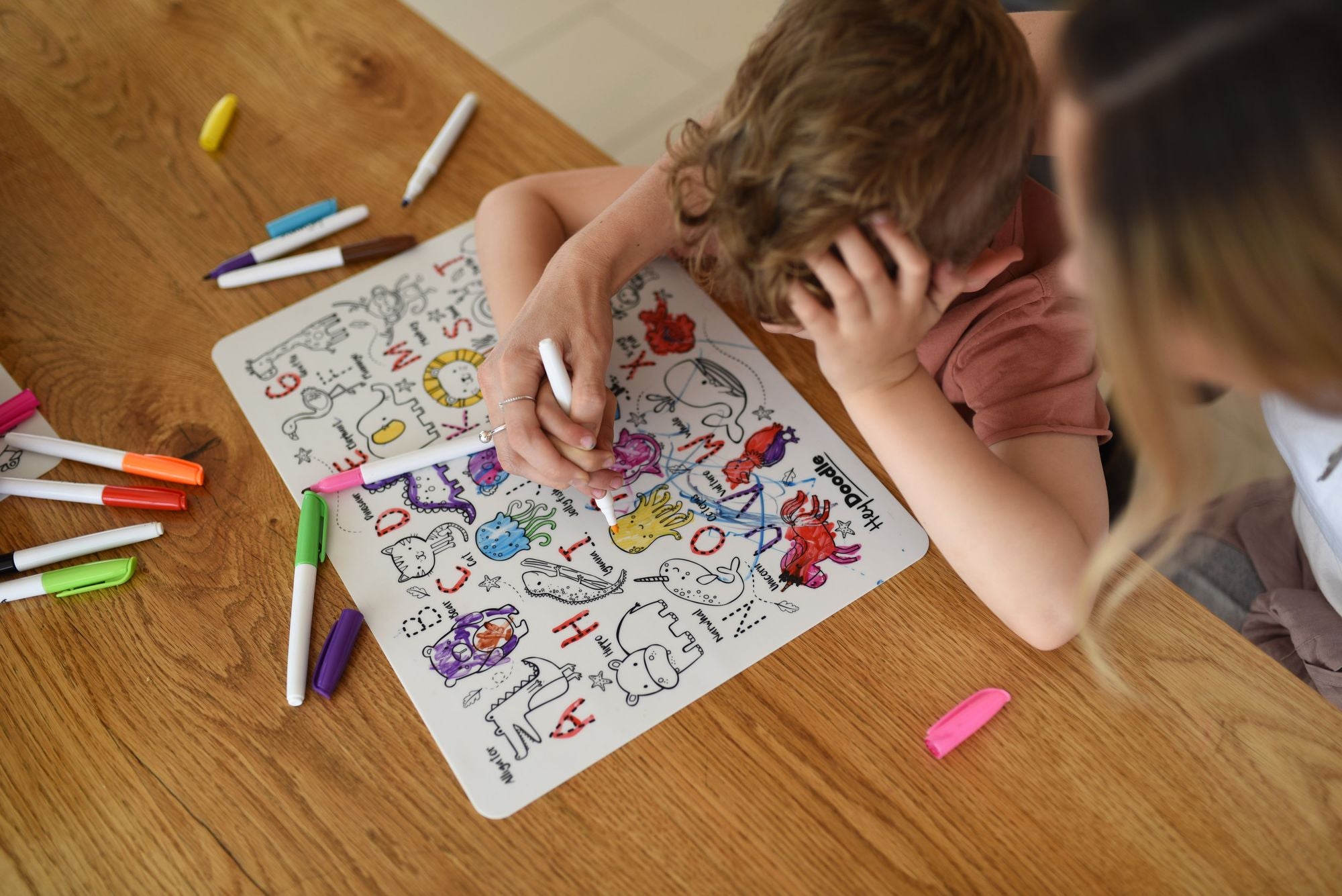 Toot Toot Honk Reusable Silicone Colouring Placemat by HeyDoodle