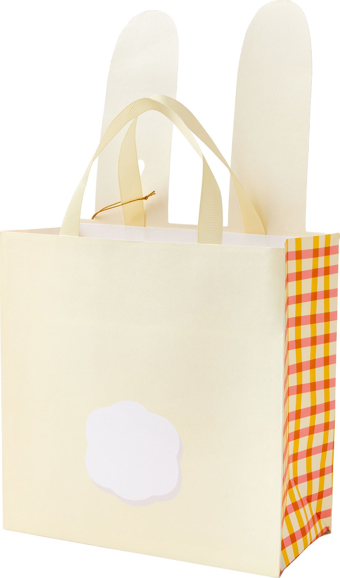 Gingham Bunny Medium Die-Cut Gift Bag