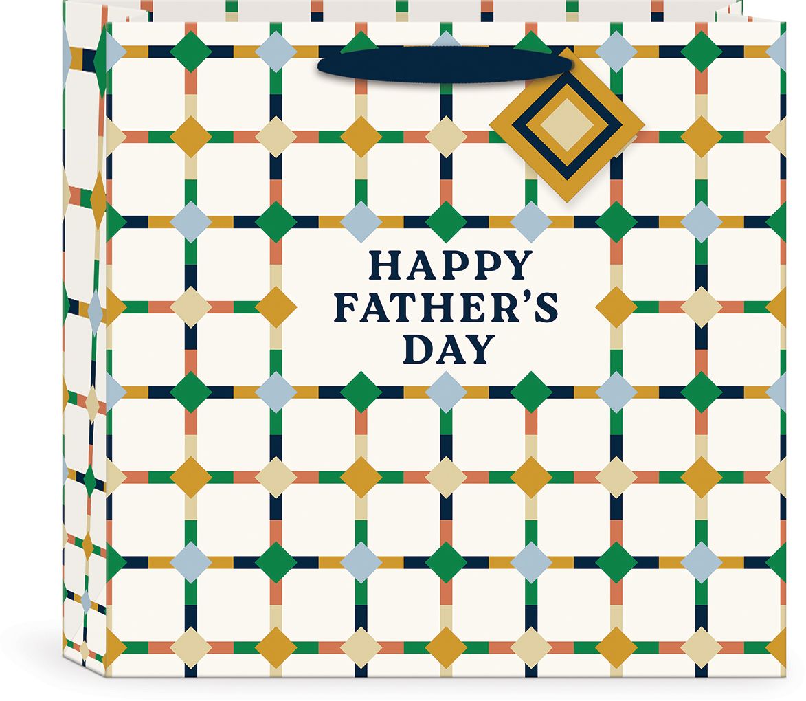 Father's Day Diamond Check Large Gift Bag
