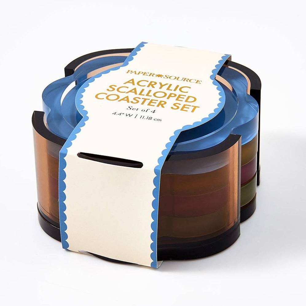 Acrylic Scalloped Coaster Set