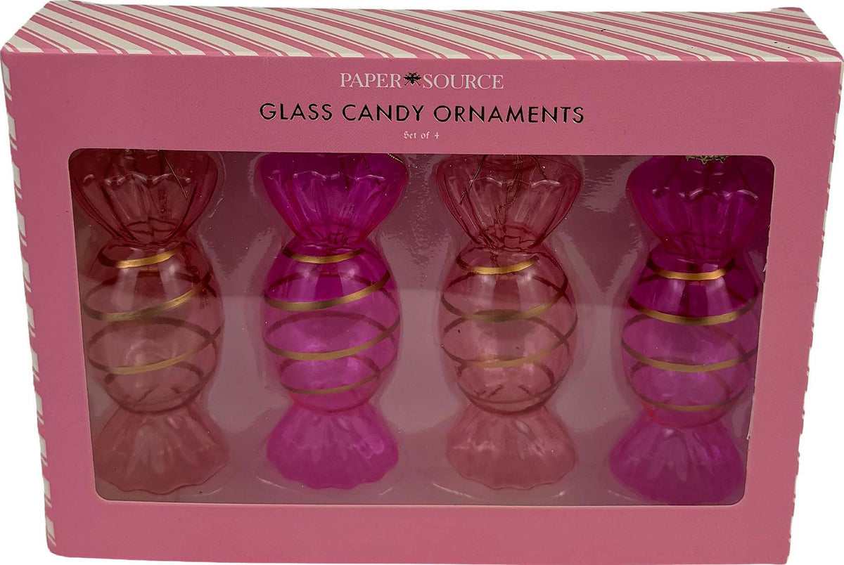 Glass Candy Ornaments - S/4