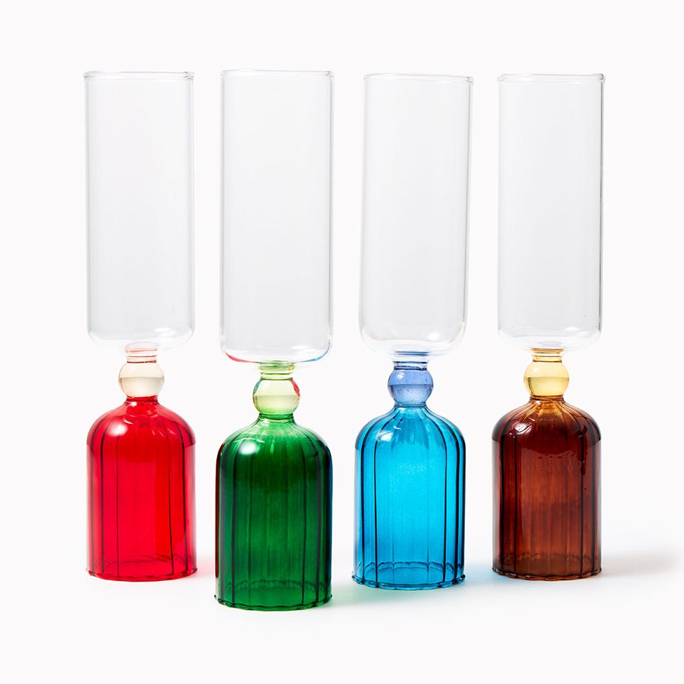 Colorful Flute Glasses Set of 4