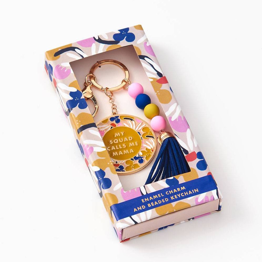 Boxed Mom Beaded Keychain