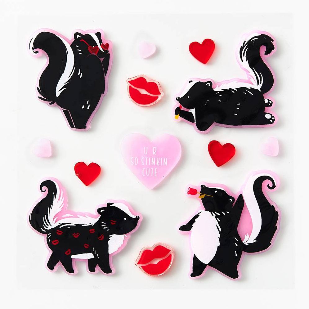 Stinkin Cute Skunk Window Gel Clings | Paper Source