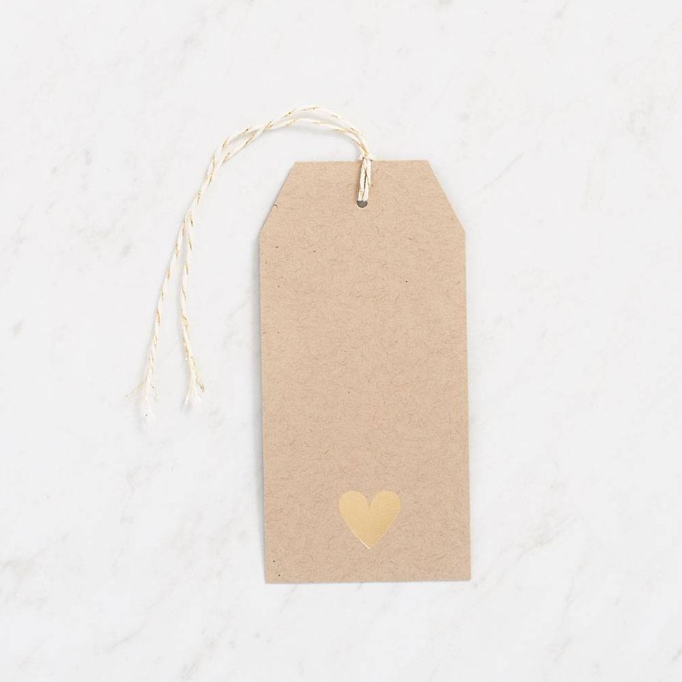 Gold Heart Foil Hang Tags