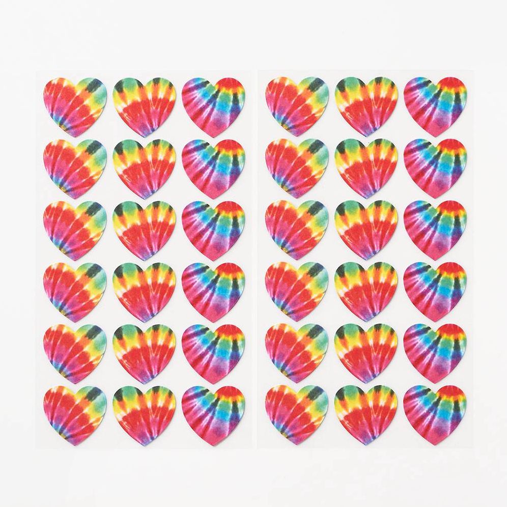 Tie Dye Heart Stickers