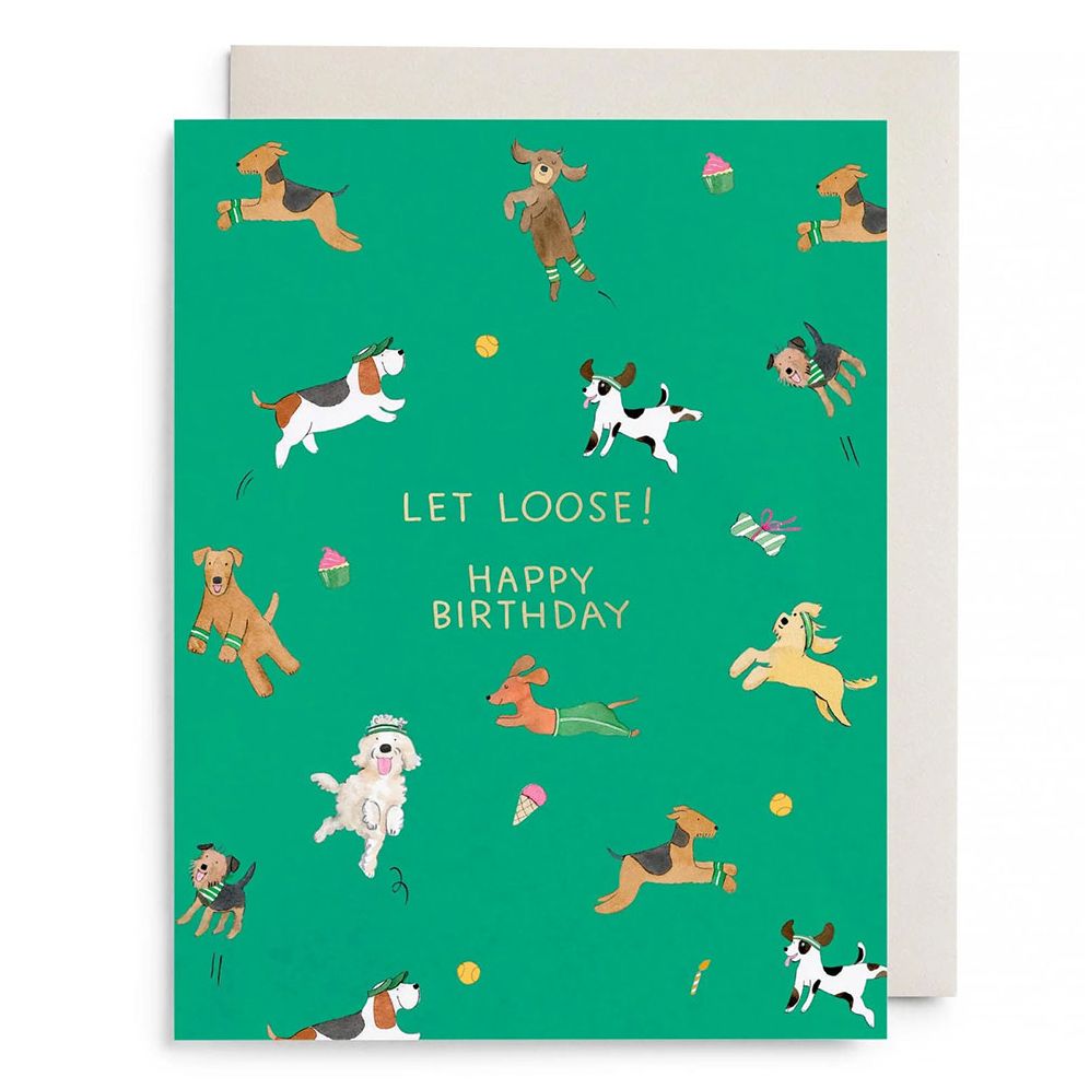 Off Leash Birthday Greeting Card