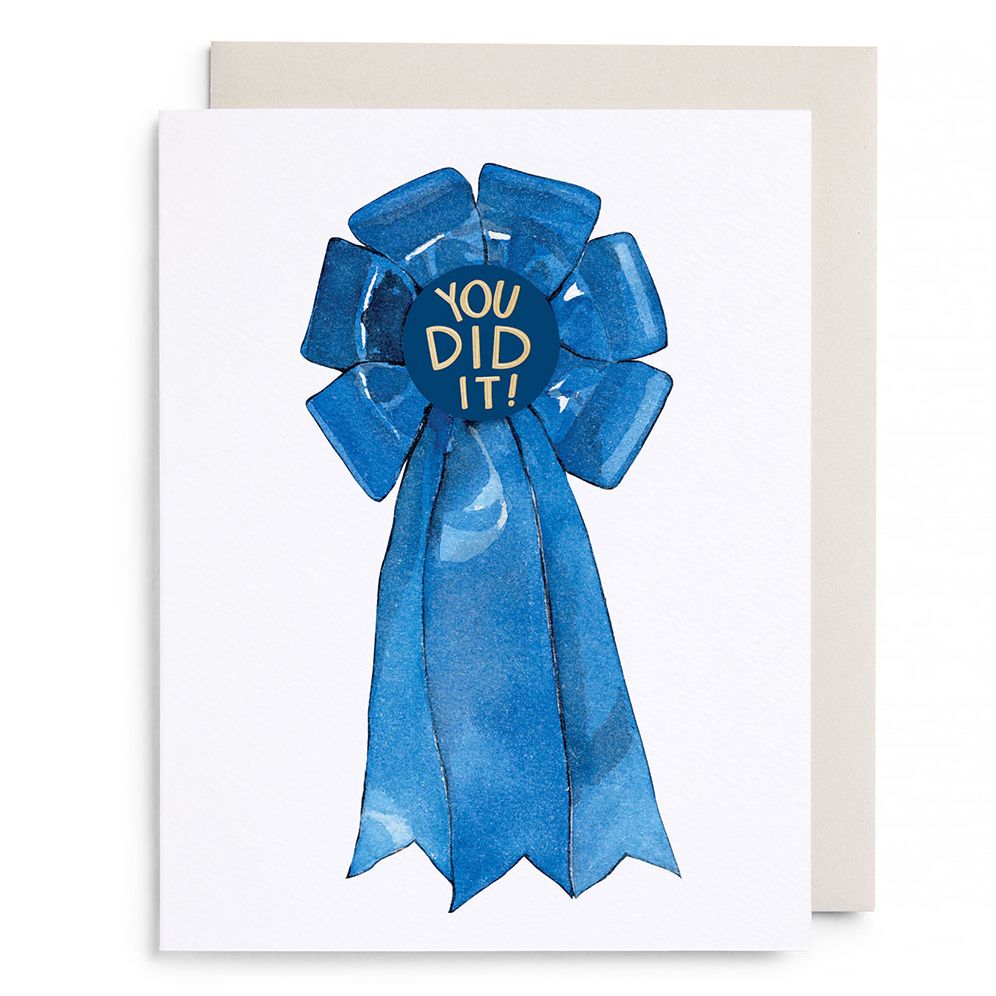 Blue Ribbon Congratulations Greeting Card