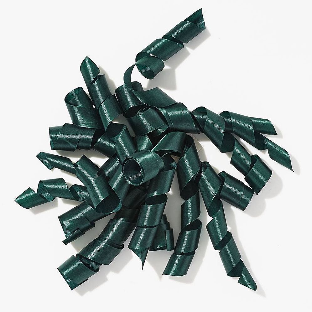 Evergreen Satin Curly Bow