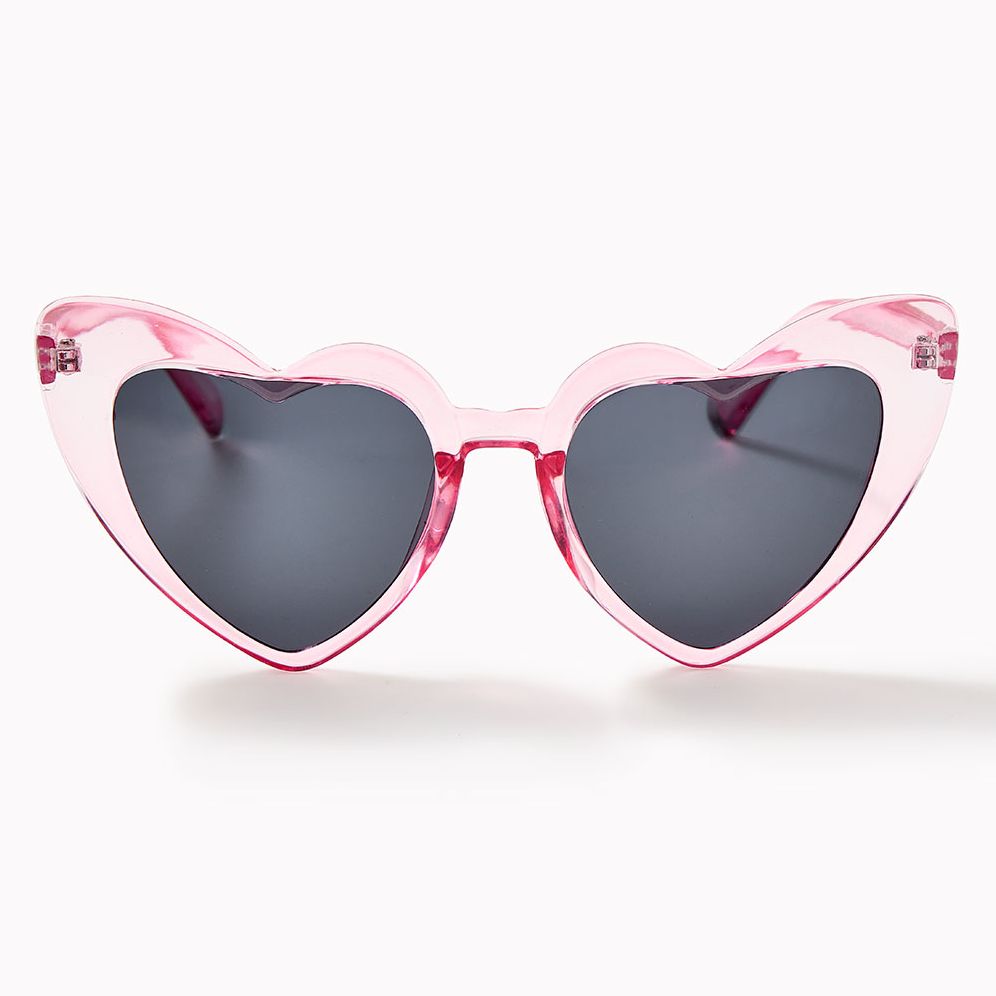 Clear Pink Heart Sunglasses