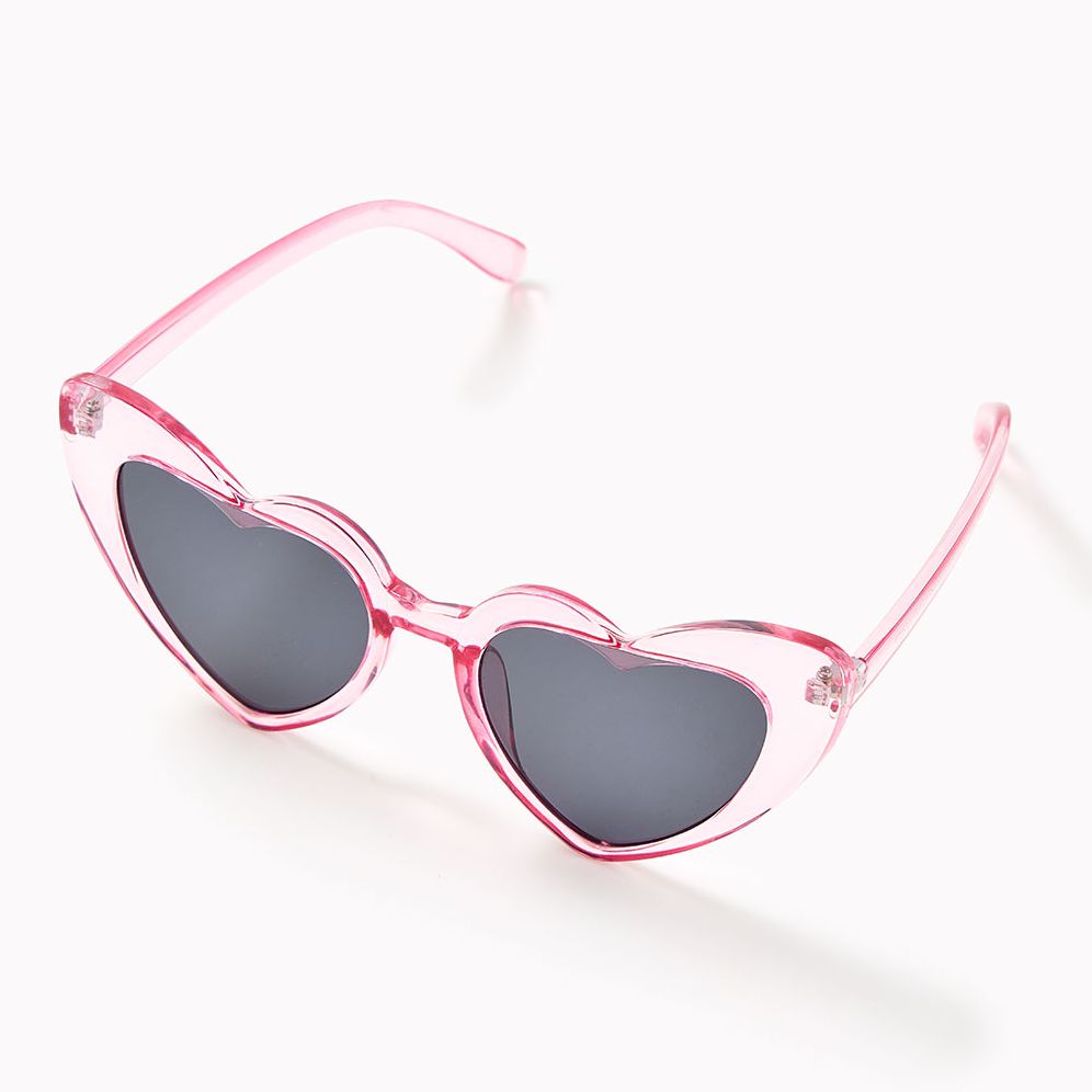 Clear Pink Heart Sunglasses