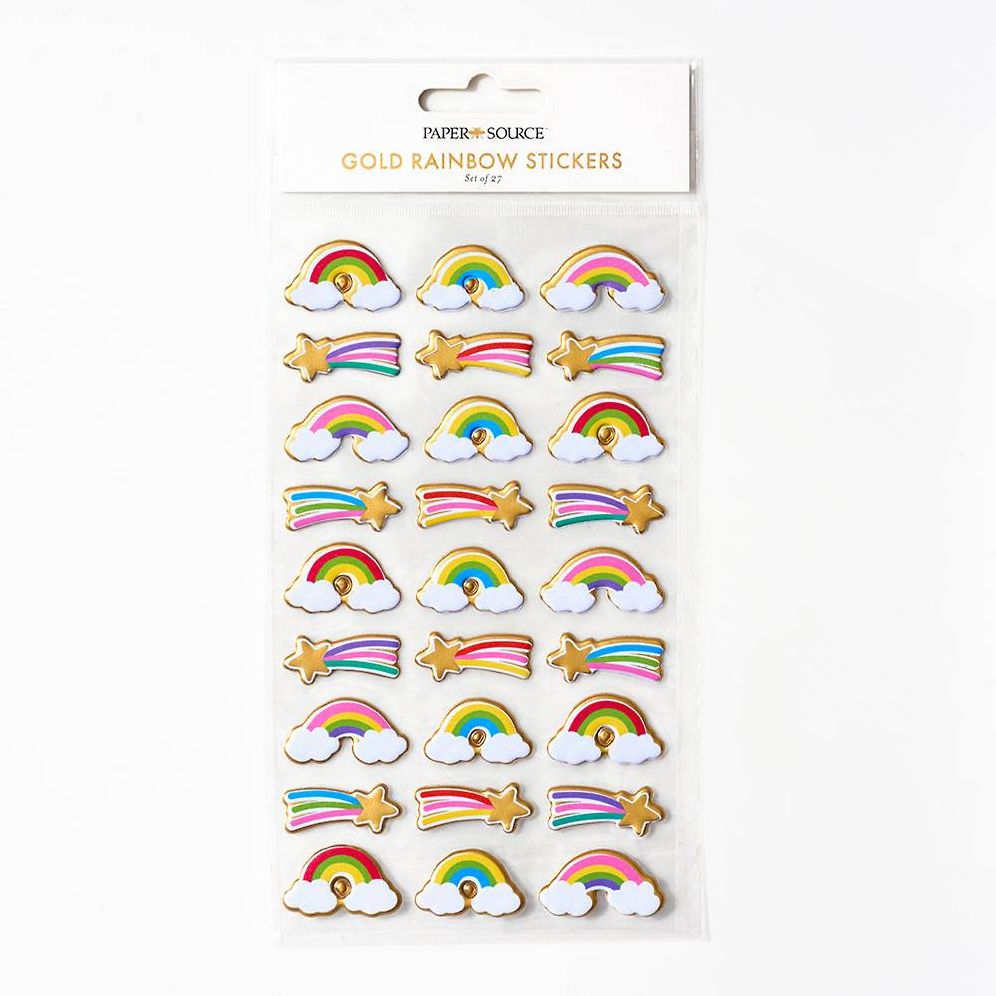 Gold Rainbow Stickers