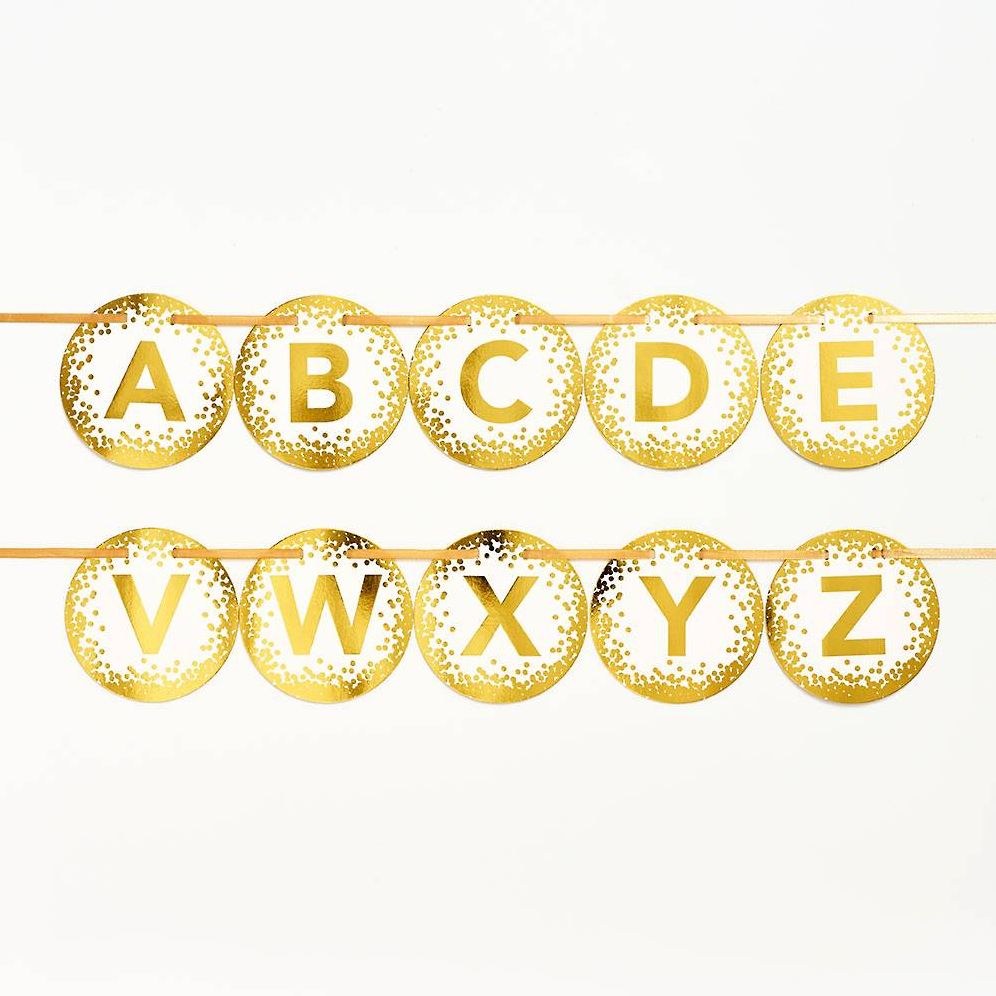 Gold Confetti Letter Banner
