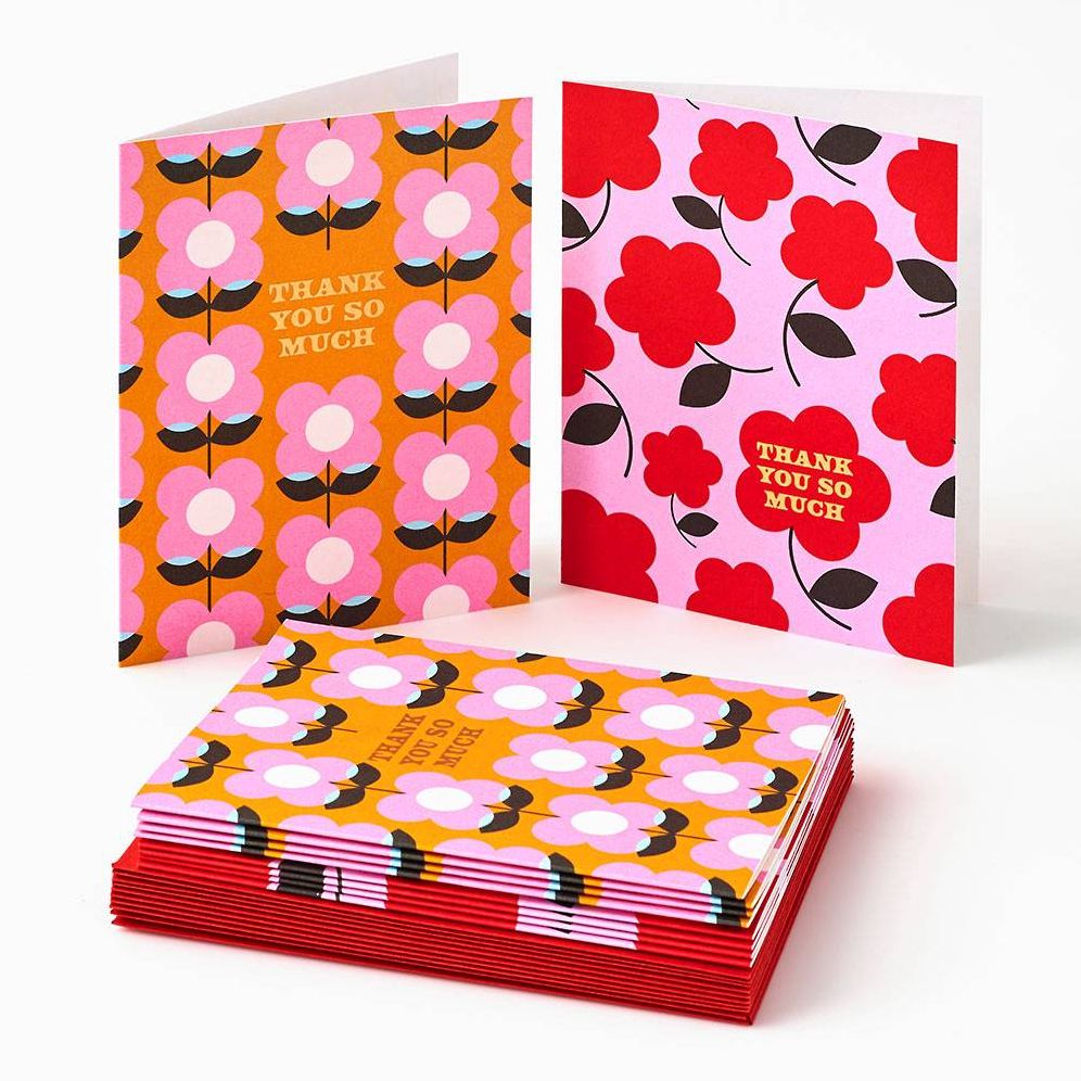 THANK YOU SO MUCH カードセット Retro Floral Assorted Thank You Card Set | Paper Source