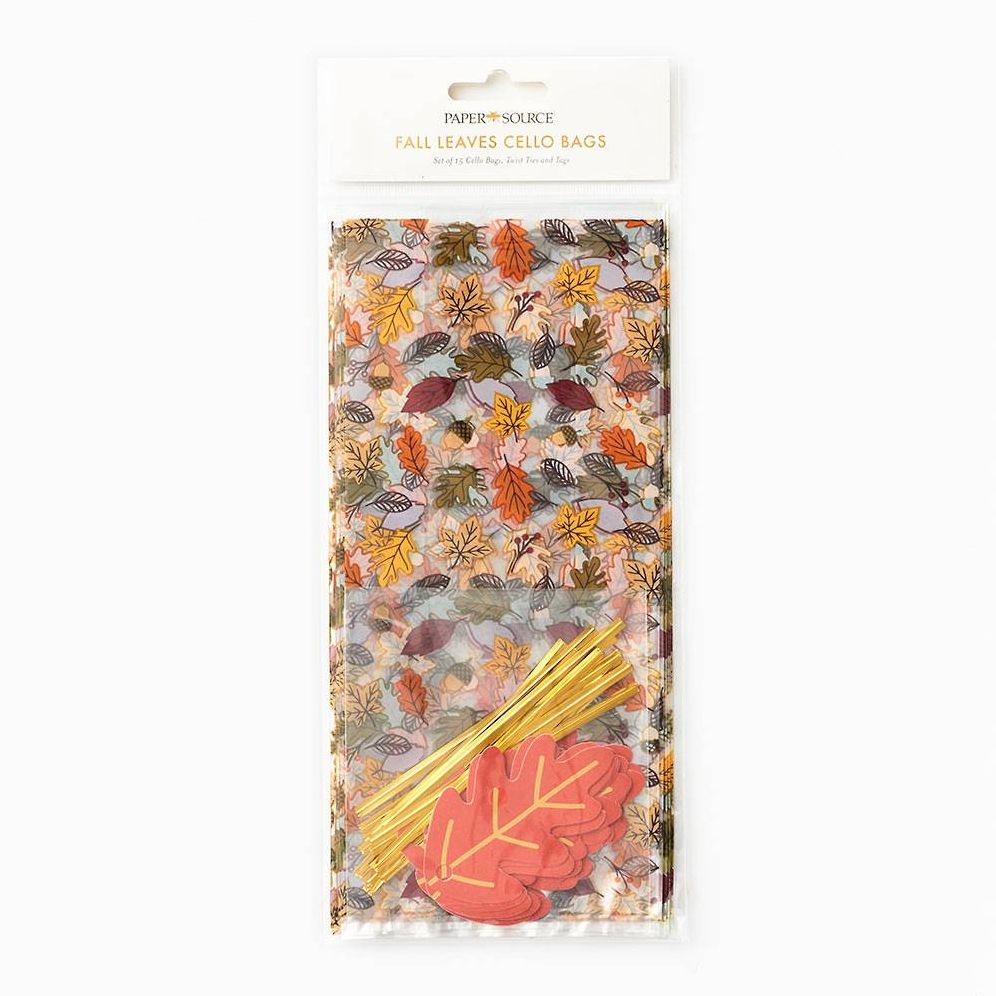 Fall Leaves Cellophane Bags