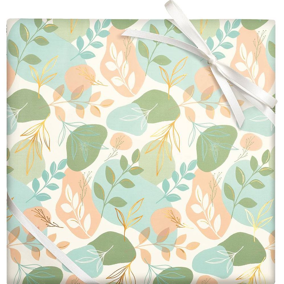Neutral Greenery Stone Wrapping Paper