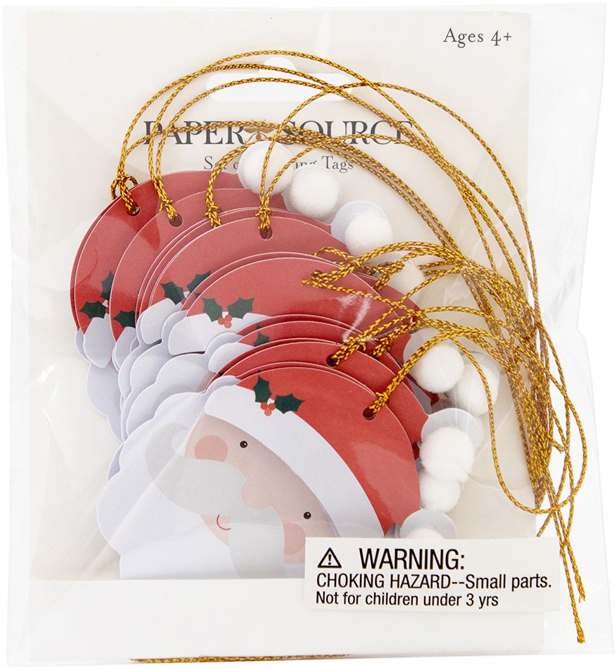 Santa Pom Gift Tags Set/10
