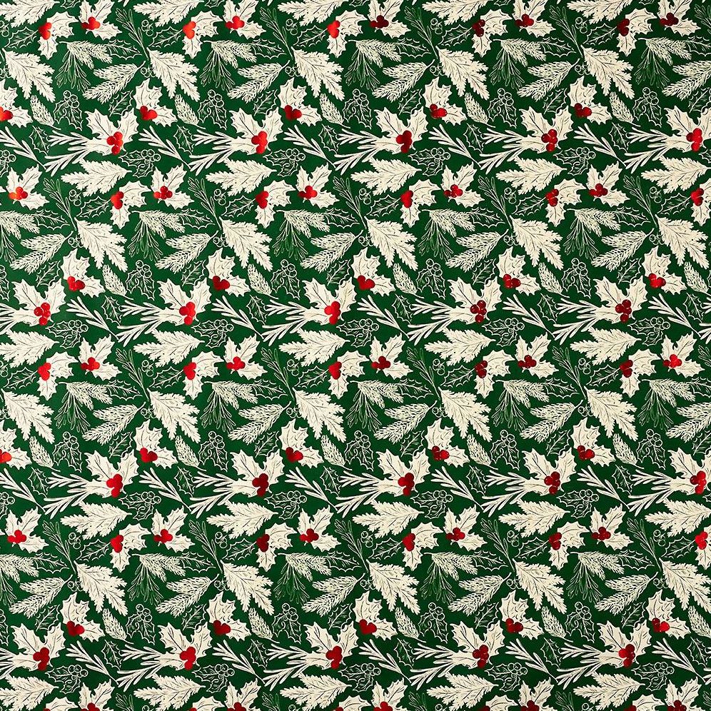 Sketched Evergreen Stone Wrapping Paper