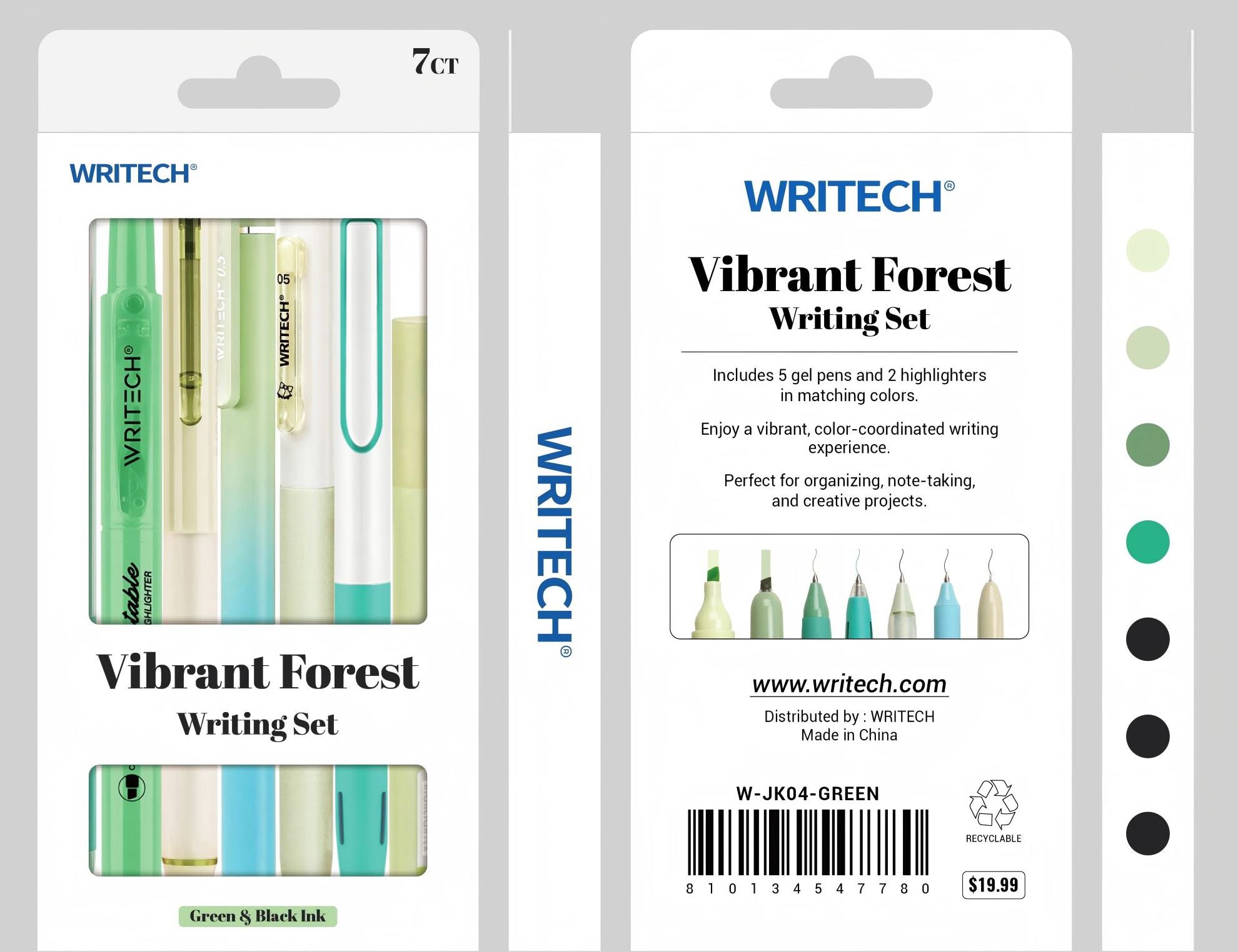 Vibrant Forest Mixed Pen Kit S/7 - Assorted Ink