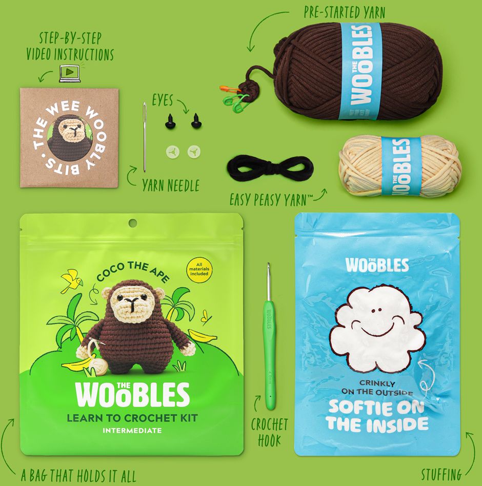 Coco the Ape Learn to Crochet Kit